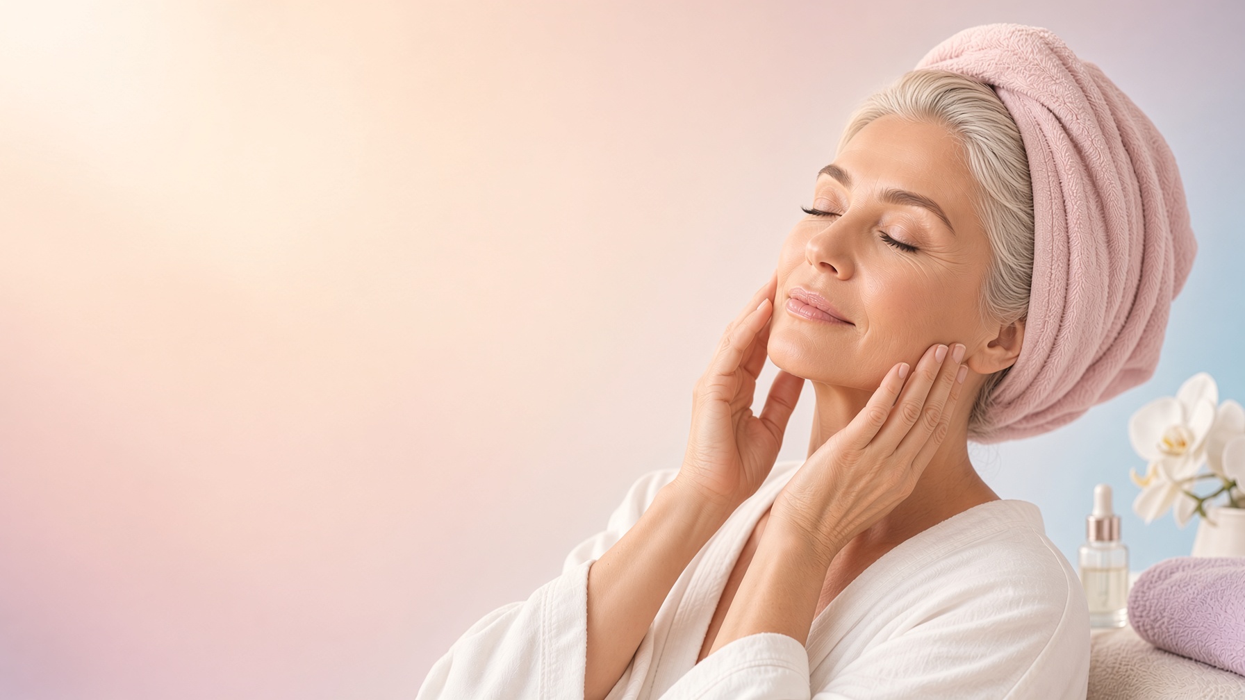 Relaxing facial and mature skincare treatment